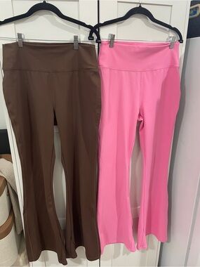 2 Pairs Women’s FashionNova High-Rise Flare Yoga Pants Excellent Condition